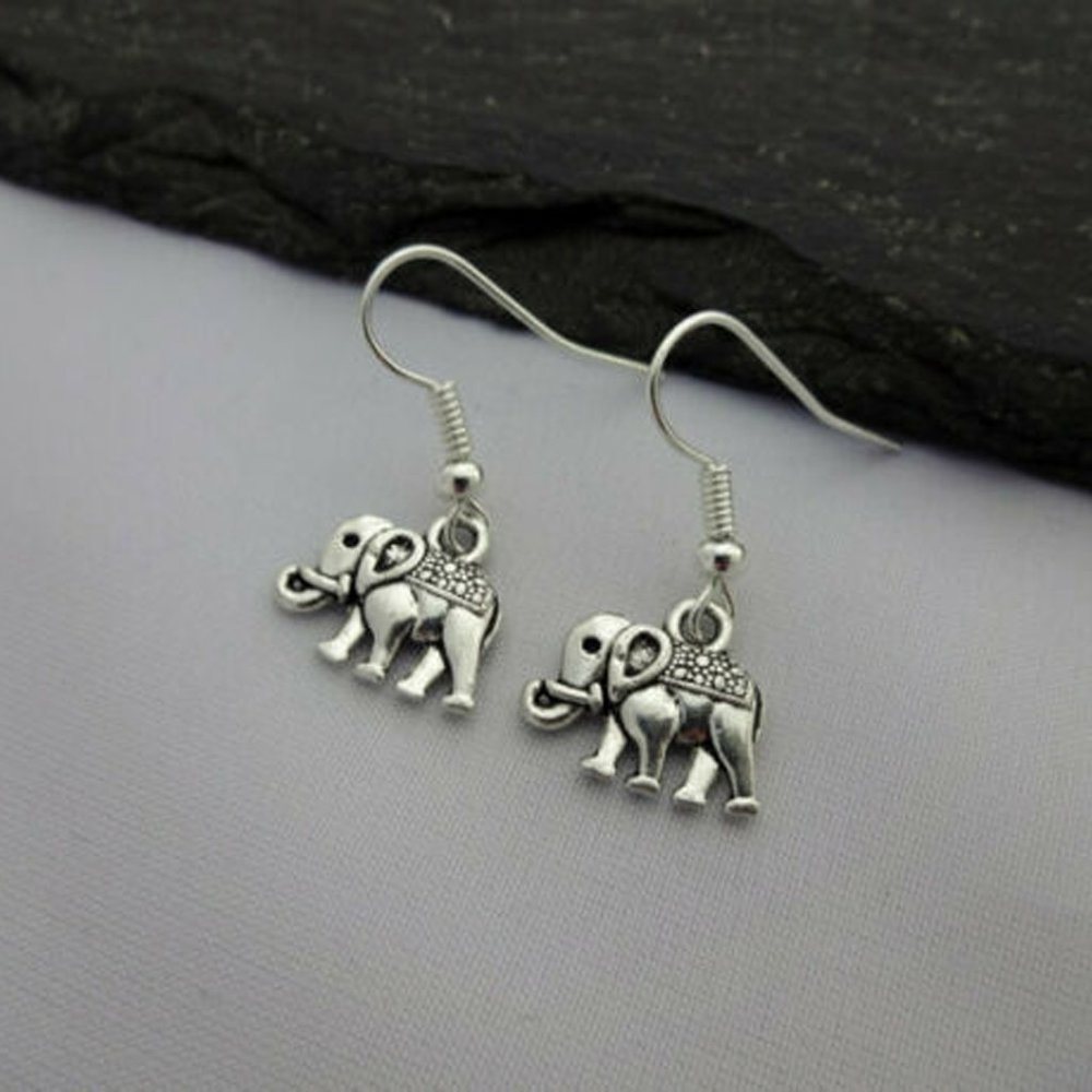 Elephant Silver Earrings - Picture 5 of 5